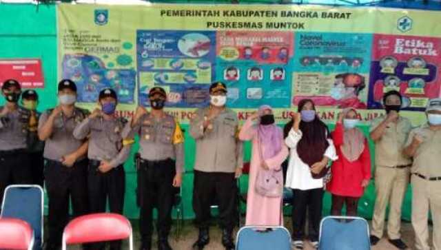 Karo SDM Polda Kep. Bangka Belitung Cek Kampung Tanggap Mandiri Covid-19 Tanjung Laut