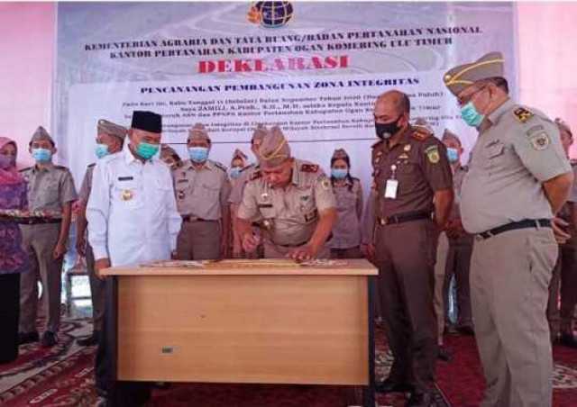 ATR/BPN OKU Timur Deklarasi Pencanangan Zona Integritas WBK Dan WBBM