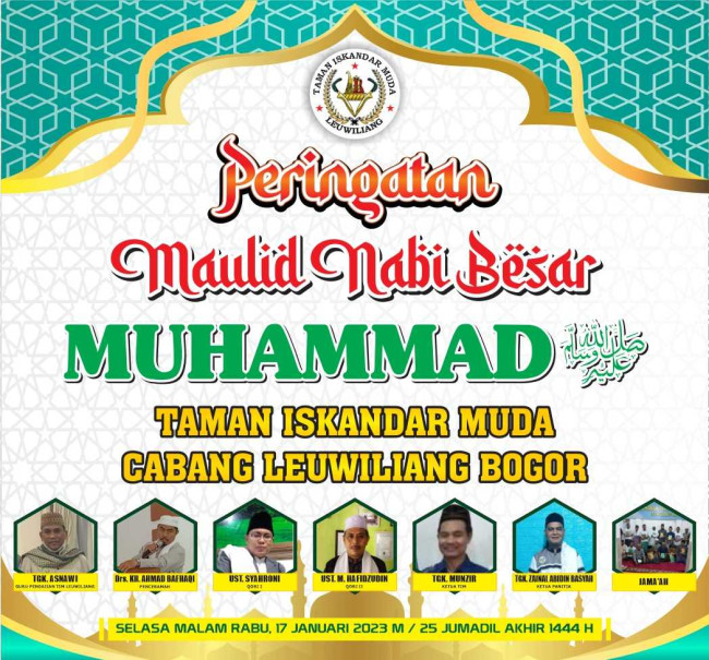 Acara Peringatan Maulid Nabi Besar Muhammad Saw 1444 H Taman Iskandar Muda Cabang Leuwiliang Bogor