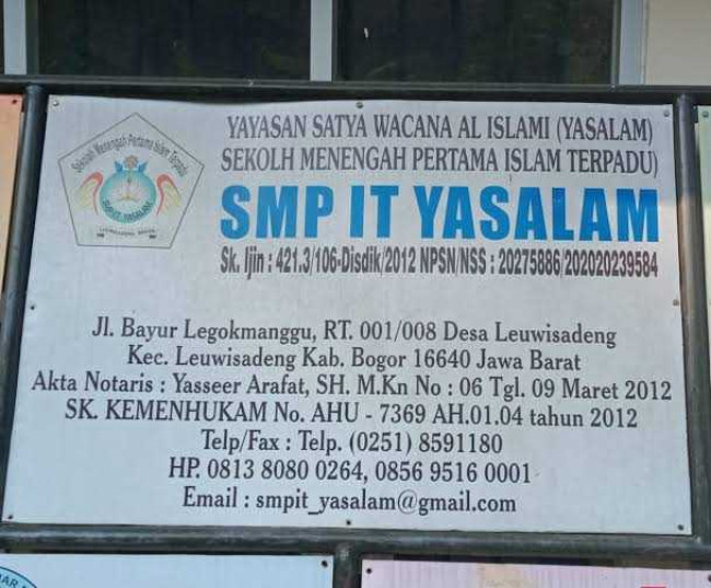 LSM GMBI Kabupaten Bogor Soroti Program KIP di SMPS IT YASALAM