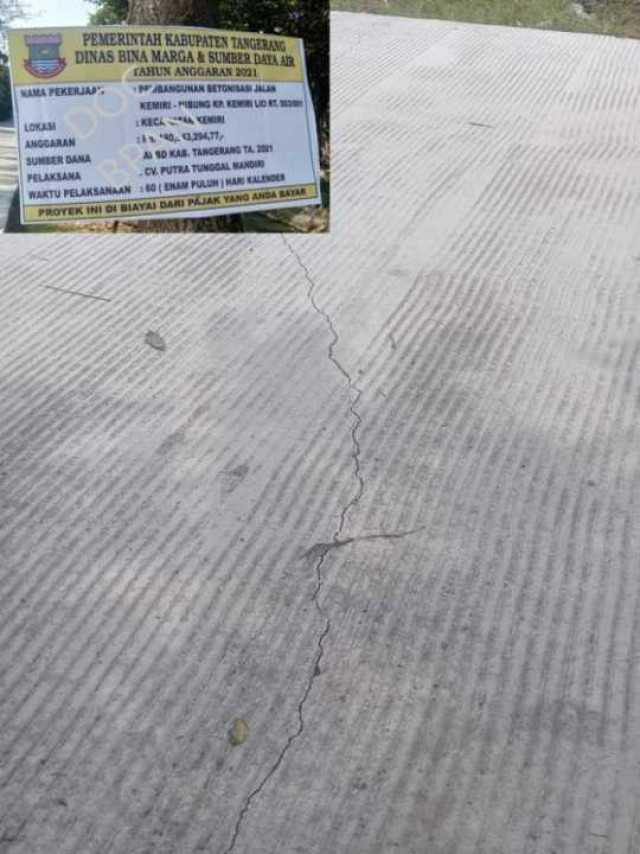 Proyek Asjad Milik Dinas Bina Marga Jadi Sorotan Lembaga Aliansi Indonesia Kabupaten Tangerang