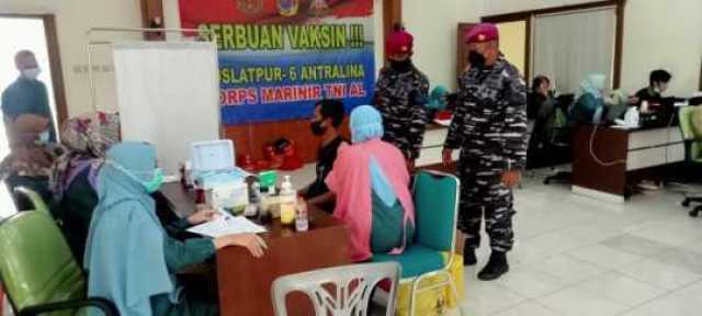 Puslatpurmar 6 Antralina TNI-AL Gencar Vaksinasi Dosis 2 di Beberapa Wilayah Sukabumi