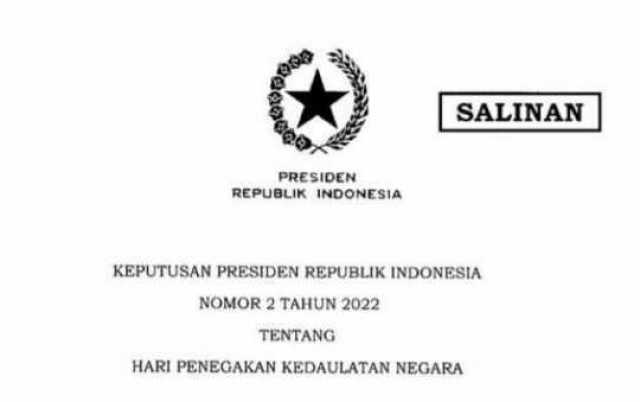 Peringati Serangan Umum, Presiden Tetapkan 1 Maret Sebagai Hari Penegakan Kedaulatan Negara