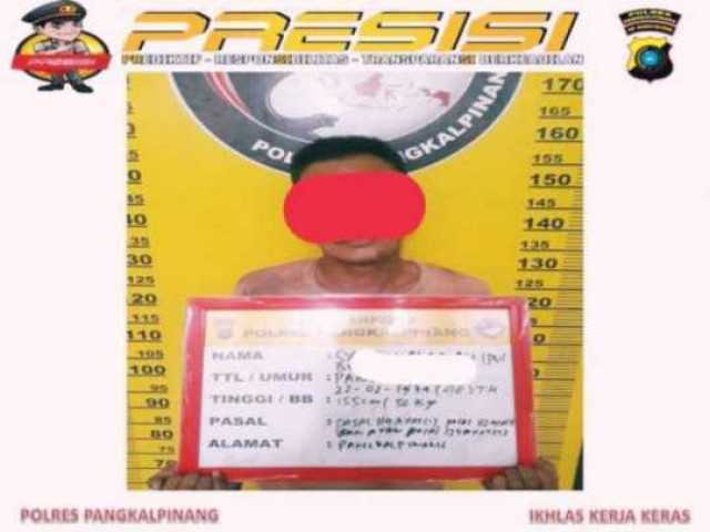 SatRes Narkoba Polres Pangkalpinang ;Amankan Tersangka Penyalagunaan Narkotika Jenis Sabu