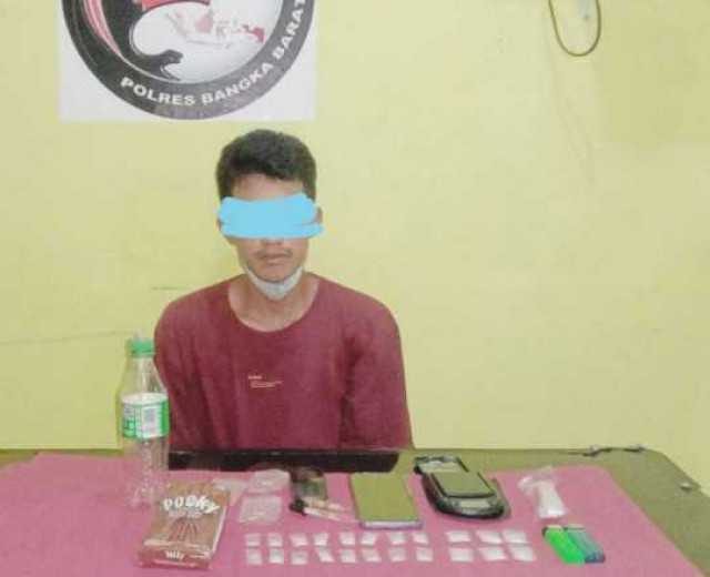 Ungkap Kasus Narkoba Terus di Gencarkan Sat Narkoba Polres Bangka Barat,1 Tersangka di Amankan.