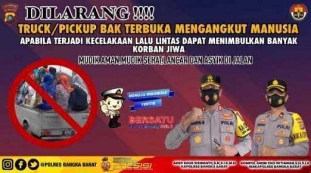Wujudkan Mudik Sehat dan Aman Polres Bangka Barat Berikan Himbauan