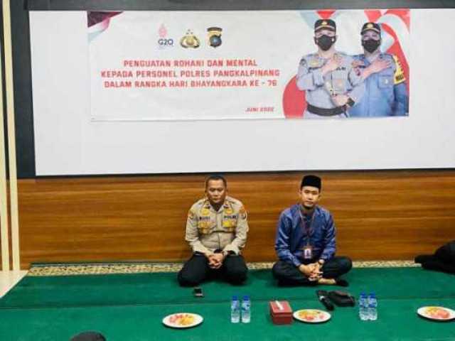 Penguatan Rohani dan Mental Personil Polres Pangkalpinang, Jelang Hari Bhayangkara ke 76