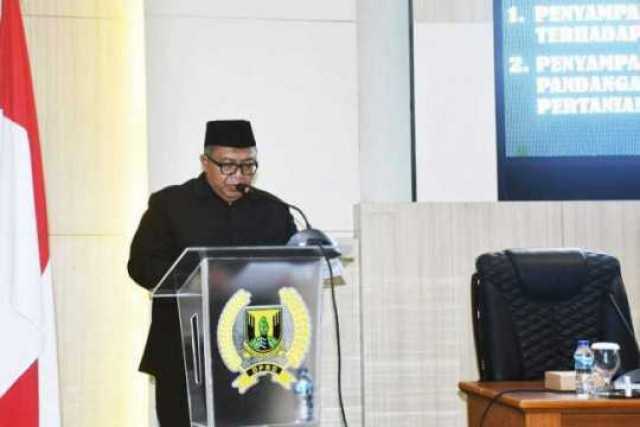 Bupati Kab. Sukabumi Sampaikan Jawaban Atas Pandangan Umum Fraksi Terhadap RAPERDA Perubahan LP2B