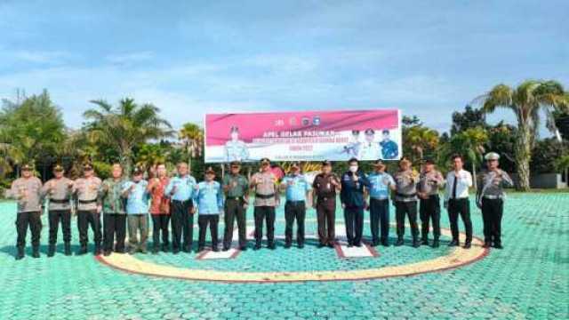 Jelang Pilkades Serentak,Polres Bangka Barat Melaksanakan Apel Gelar Pasukan