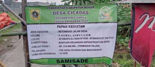 Kades Cicadas, Ciampea Bangga dengan SamiSade yang Bisa Mendongkrak Perekonomian Masyarakat Desa.