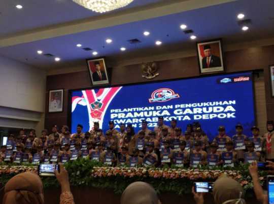 6 Siswa SDN Sugutamu Ikuti Pelantikan dan Pengukuhan Pramuka Garuda di Balaikota Depok