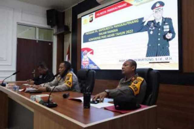 Polresta Pangkalpinang Gelar Konferensi Pers Akhir Tahun 2022
