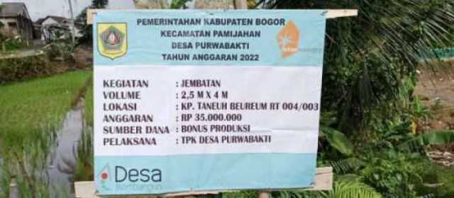 Realisasi Anggaran Bonus Produksi di Desa Purabakti Kecamatan Pamijahan Diapresiasi