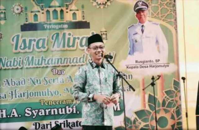 Hadiri Peringatan Isra Mi''raj dan Satu Abad NU di Harjomulyo, Wabup Yudha : Jaga Kekompakan Antar Ummat Beragama