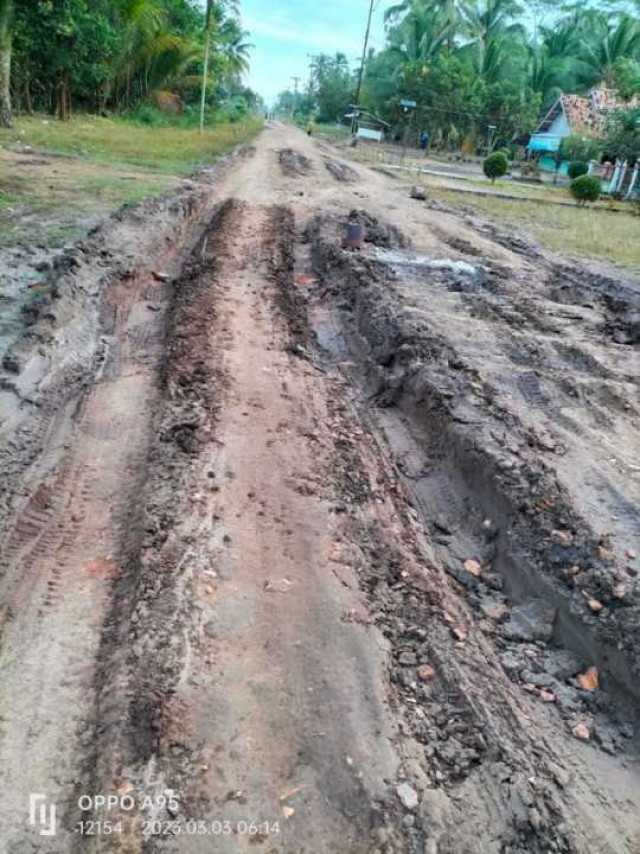 Jalan Poros Tak kunjung Diperbaiki, Warga Memohon Peran Serta Pemerintah Kabupaten Banyuasin untuk Lakukan Perbaikan