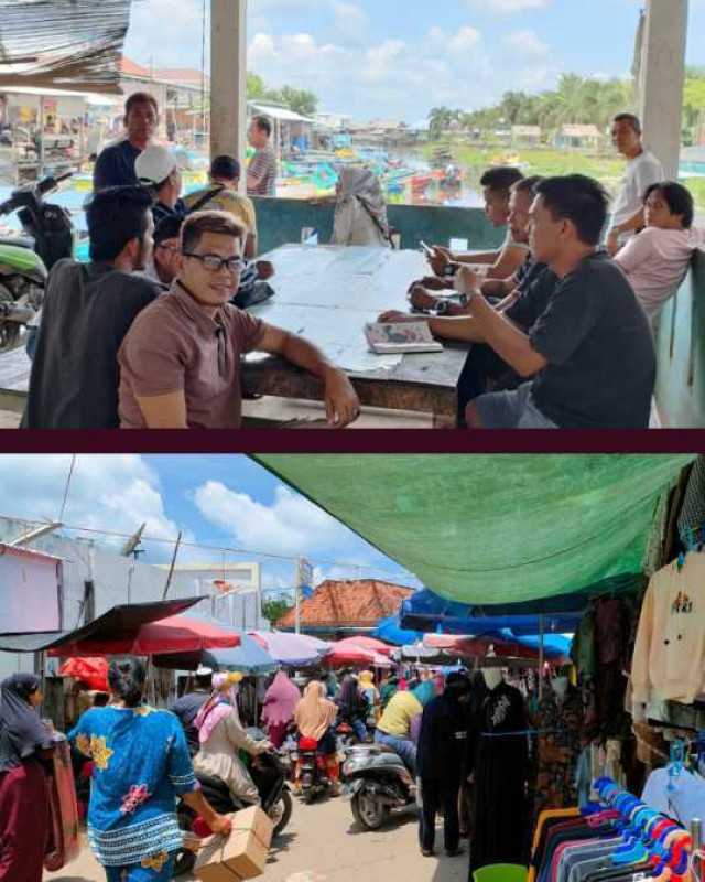 Pasar Tulung selapan ramai pengunjung dari pesisir pantai