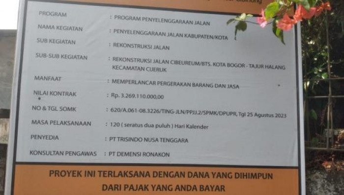 Proyek Pembangunan Jalan Cijeruk Diduga di back up Oknum wartawan