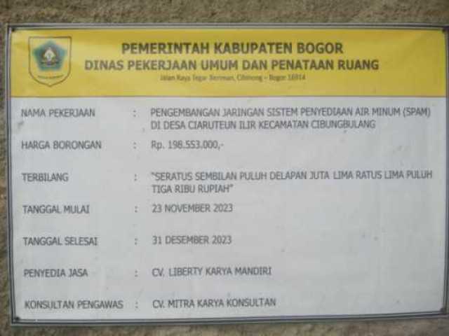 Proyek Pembangunan (SPAM) "ABAIKAN" Pemdes
