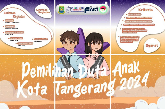  Yuk Simak, Cara Pendaftaran Duta Anak Kota Tangerang 2024-2026.
