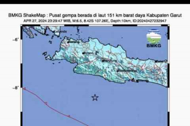 BMKG: Gempa Bumi Garut Berjenis Intraslab Earthquake