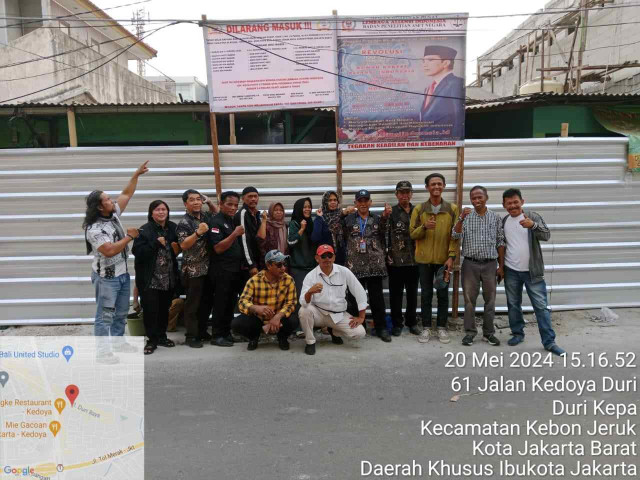 Kasus dugaan pencaplokan tanah di Duri Kepa, Aliansi Indonesia pasang plang