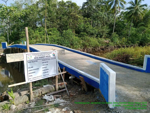 Tunjang sektor pertanian, Pemerintah Desa Sumber Mulya Prioritaskan Pembangunan Jembatan