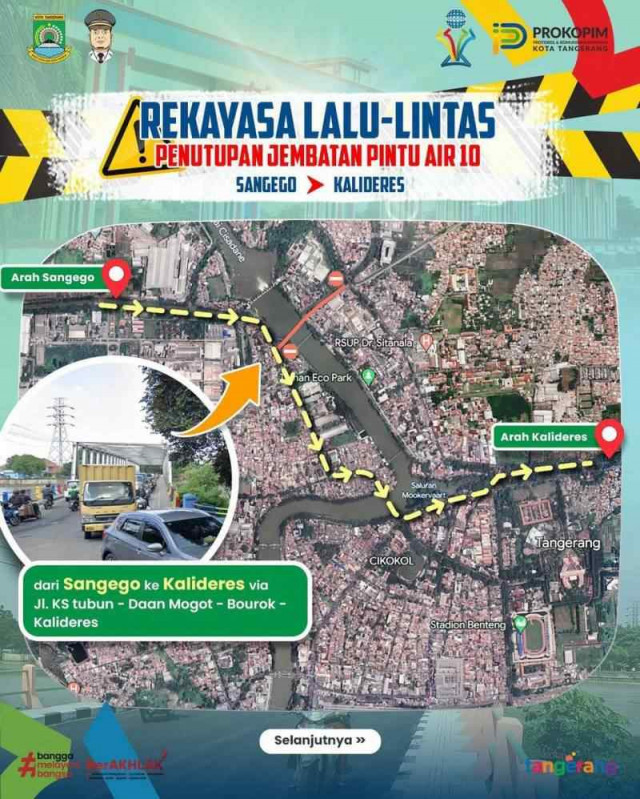 Akses Jembatan Pintu Air 10 Kota Tangerang mulai 5 Juni 2024 Ditutup