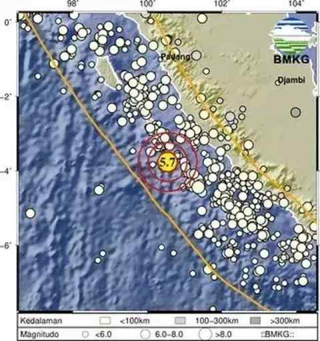 Mukomuko Bengkulu diguncang gempa Magnitudo 5,7