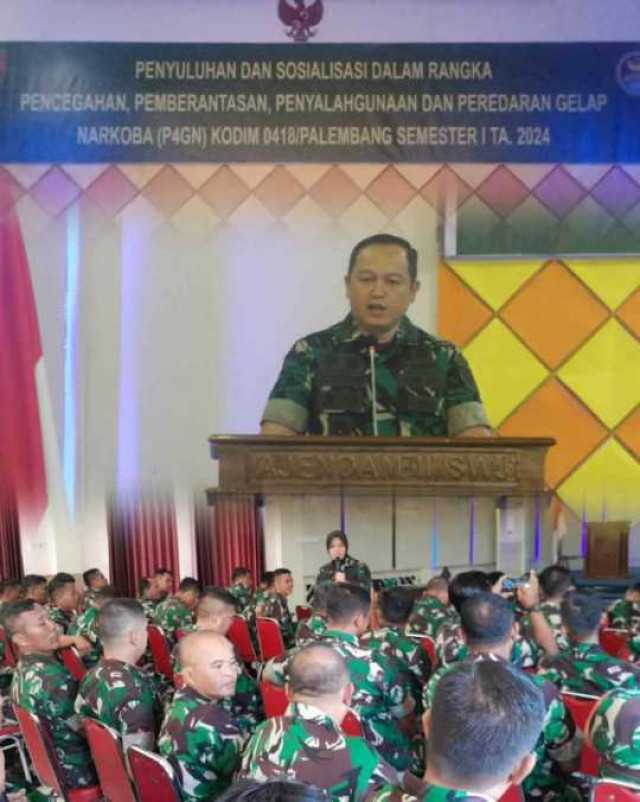 Cegah Penyalahgunaan Narkoba Kodim 0418/Palembang Gelar Penyuluhan Dan Sosialisasi P4GN 