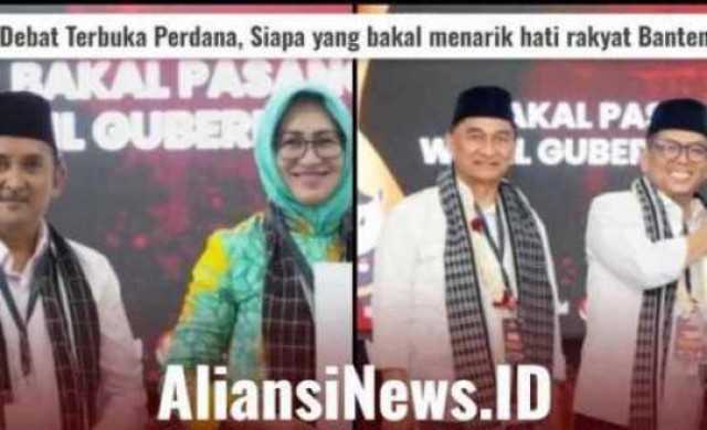 Pasangan Airin dan Pasangan Andra Soni  Akan Debat Perdana Pilkada Banten Digelar di Studio Trans TV 16 Oktober 2024