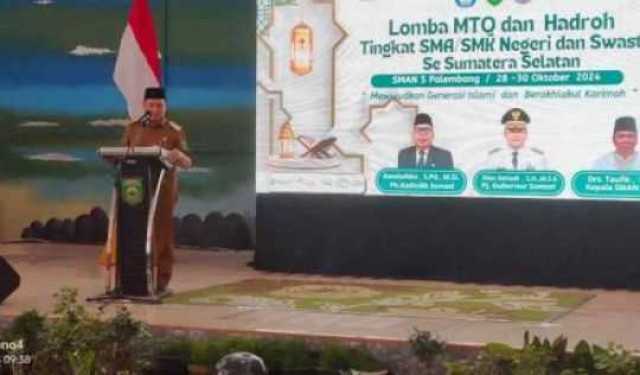 SMA Negeri 5 Palembang Gelar Lomba MTQ dan Hadroh, Ini Pesan PJ Gubernur Sumsel