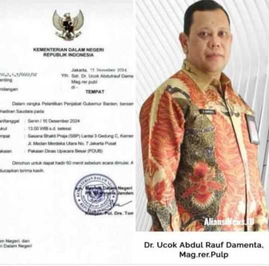 Mengenal Sosok Pj Gubenur Banten Ucok Abdul Rauf Damenta, Lengkap dengan Jabatan dan Perjalanan Karirnya