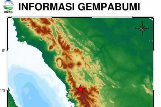 Dalam Waktu 1 Jam 2 Gempa Guncang Solok, Warga Diminta Waspada