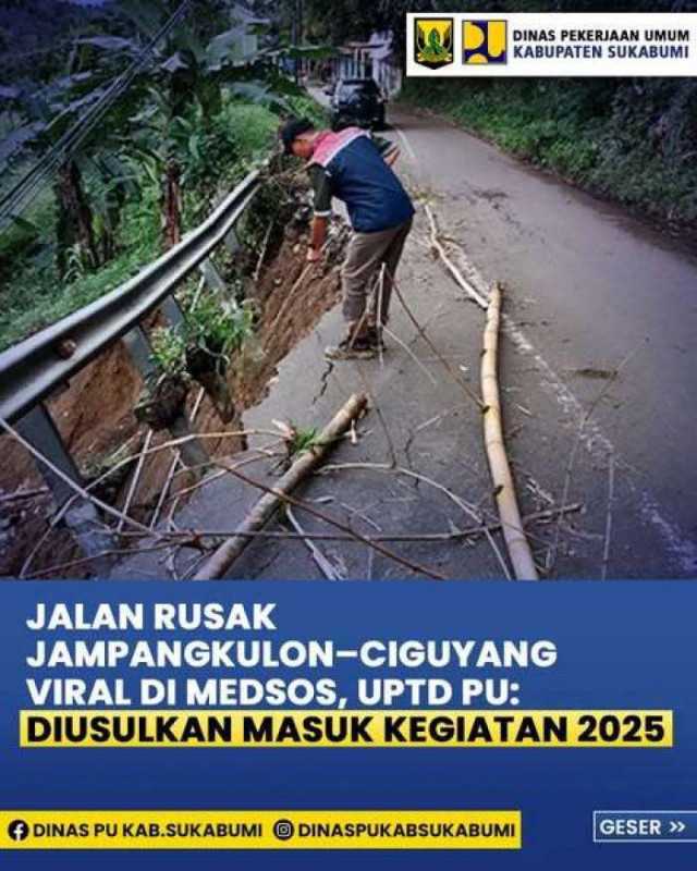 Viral di Media Sosial, Kerusakan Jalan Jampangkulon – Ciguyang Direspons Cepat oleh UPTD PU Wilayah Jampangkulon