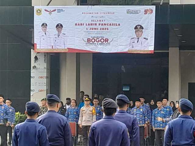 Kapolsek Citeureup Hadir Upacara Hari Lahir Pancasila Di Kecamatan Citeureup.