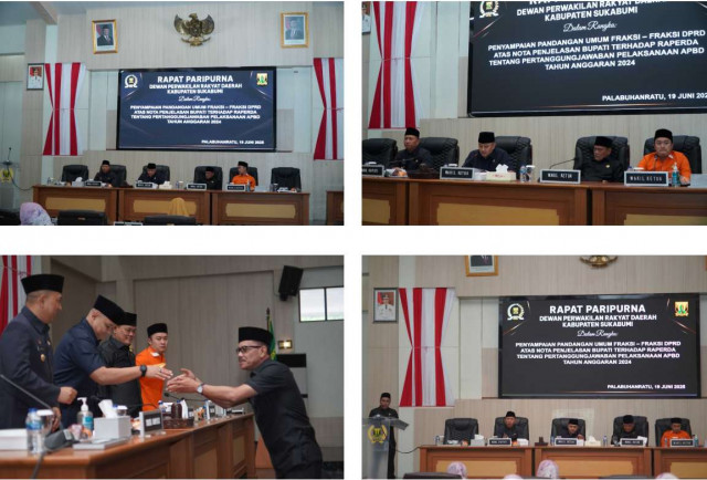 DPRD Kabupaten Sukabumi Gelar Rapat Paripurna ke-22 Tahun 2025, Fraksi-Fraksi Sampaikan Pandangan Umum atas Raperda Pertanggungjawaban APBD 2024