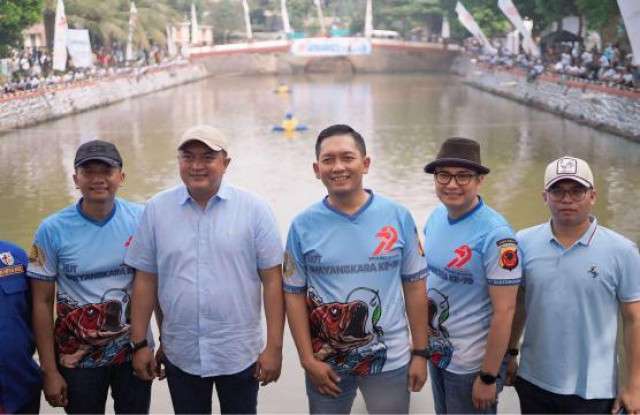 Kapolres Bogor Bersama Forkopimda dan KNPI Kabuapeten Bogor Hadiri Lomba Mancing HUT Bhayangkara ke-79.