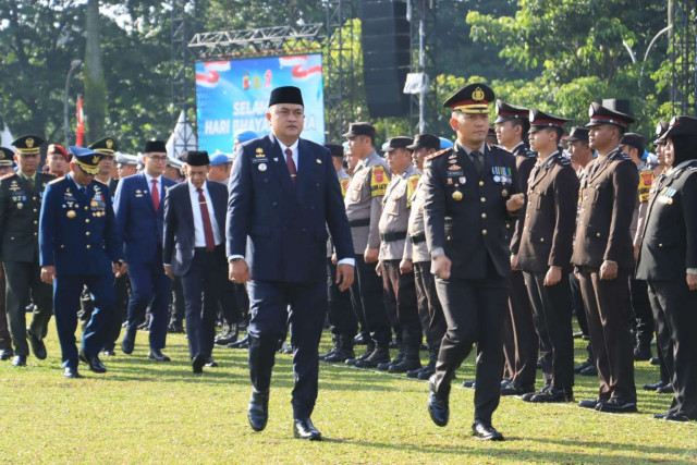Polres Bogor Gelar Upacara Peringatan HUT Bhayangkara ke-79 di Lapangan Tegar Beriman