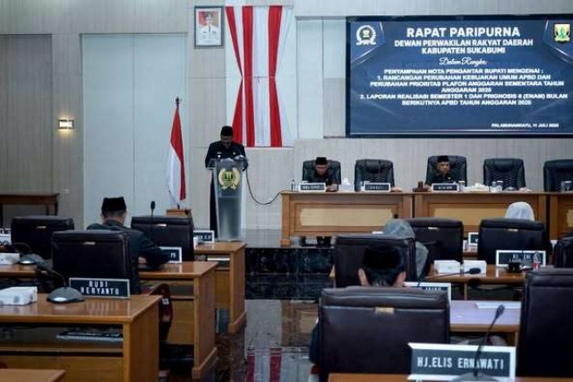 Rapat Paripurna DPRD Kabupaten Sukabumi: Bupati Sampaikan Nota Pengantar Rancangan Perubahan KUA-PPAS 2025 dan Laporan Realisasi Semester I
