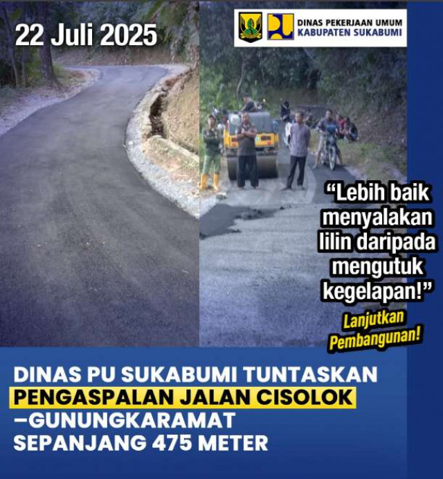 Ruas Jalan Cisolok–Gunungkaramat Rampung, Dinas PU Kabupaten Sukabumi Dorong Kelancaran Mobilitas Warga
