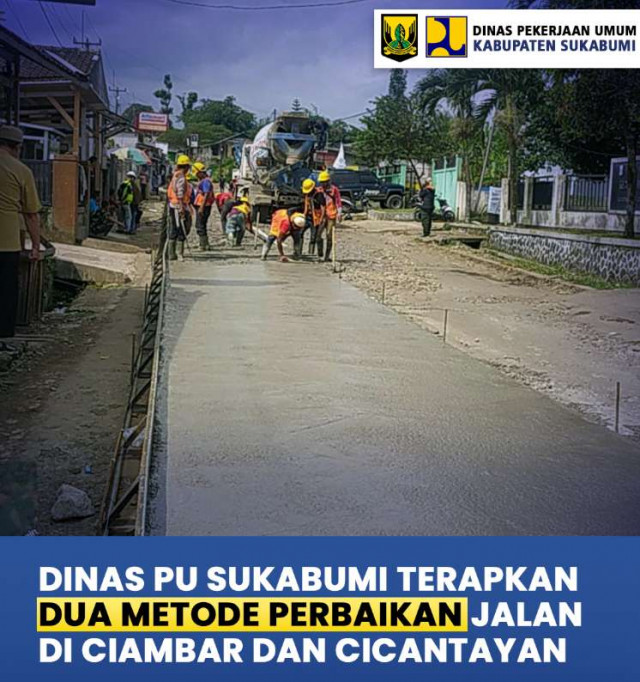 Dinas PU Kabupaten Sukabumi Tangani Perbaikan Jalan di Ciambar dan Cicantayan