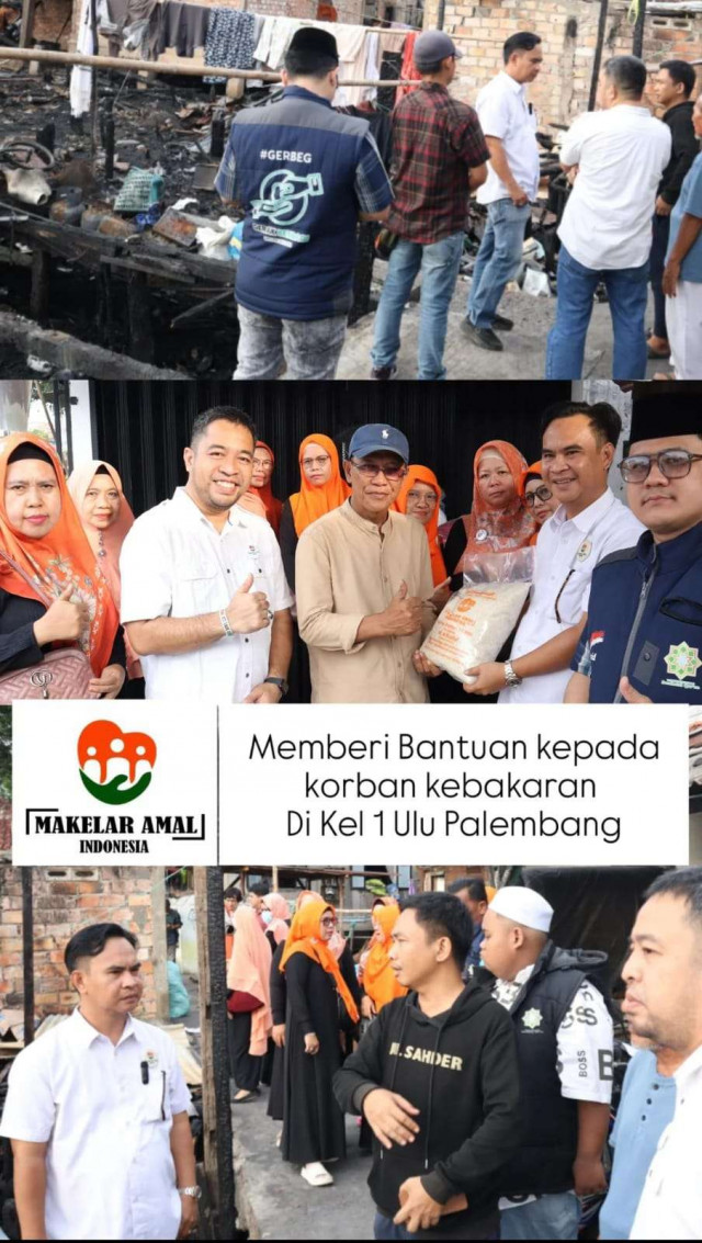 Warga 1 Ulu Palembang Dapat Bantuan dari Makelar Amal Usai Kebakaran Hebat