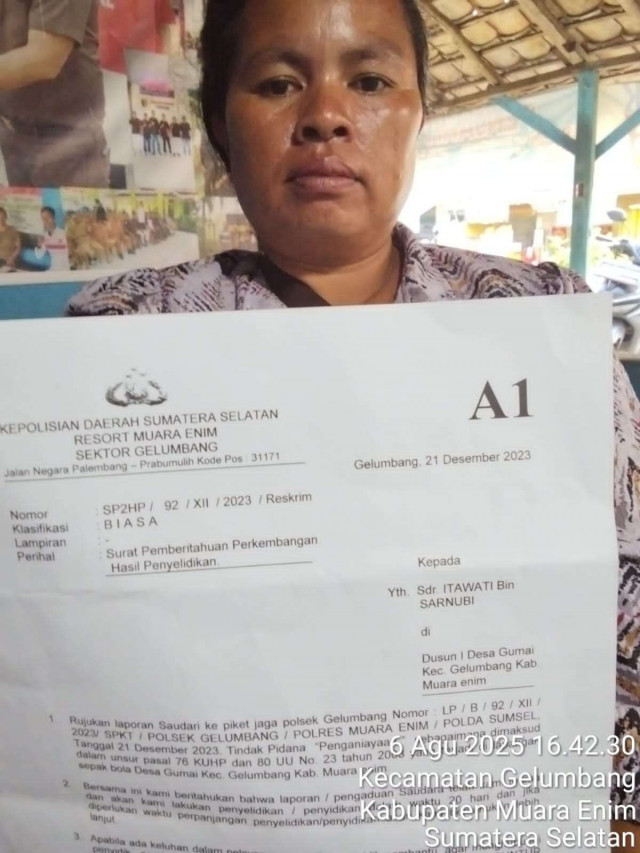Polsek Gelumbang Dinilai Lamban Tangani Kasus Penganiayaan, Korban di dampingi Lembaga LIPER RI Melapor ke Polda Sumsel