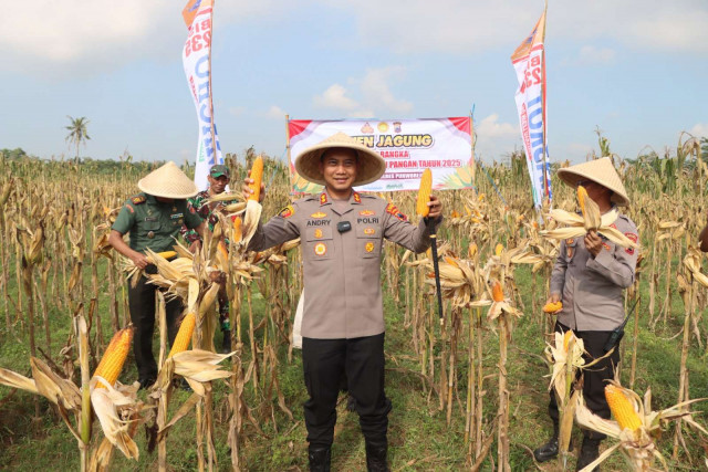 Polres Purworejo Gelar Panen Raya dan Penanaman Jagung di Desa Jrakah, Kecamatan Bayan