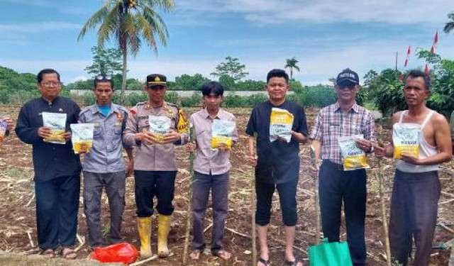 Polsek Rumpin Bersama Warga Mekarsari Tanam Jagung Hibrida Dukung Ketahanan Pangan Nasional