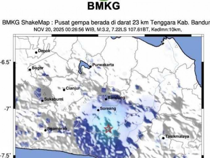 9 kali gempa dangkal guncang Bandung sejak dini hari