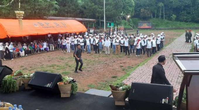 Polsek Cibungbulang mengamankan kegiatan Jambore Kepala Desa 