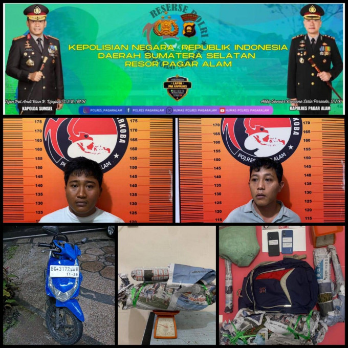 Satresnarkoba Polres Pagar Alam Amankan Dua Bersaudara Dengan BB 1,7 Kg Ganja