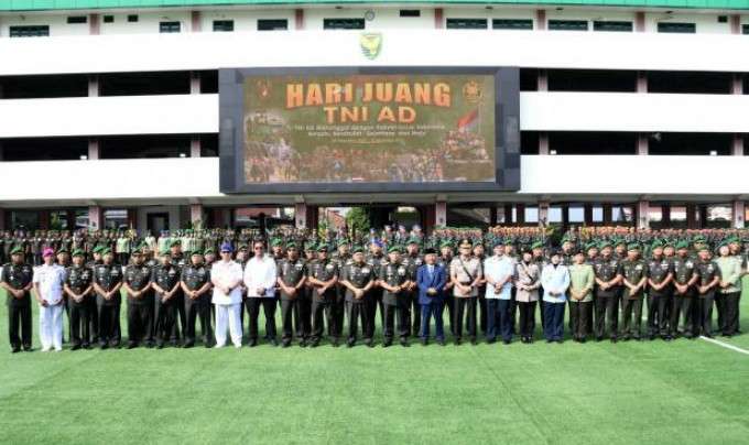 Danrem 044/Gapo Hadiri Upacara Peringatan Hari Juang TNI AD ke-80 Tahun 2025