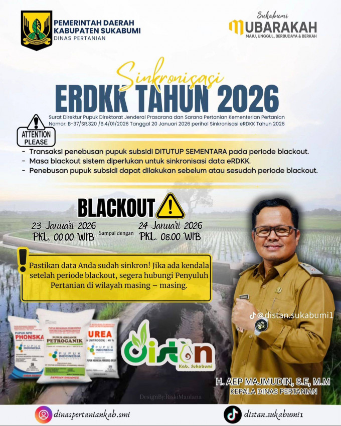 Sinkronisasi Data eRDKK 2026 Segera Dilaksanakan, Penebusan Pupuk Subsidi Ditutup Sementara